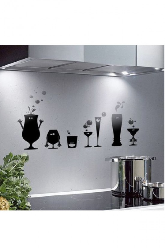 Ev Dekorasyon Cam Duvar Mutfak Yemek Çatal Kaşık Tencere Aşçı Mutfak Sticker Bardak Ev Dekorasyon Cam Duvar Mutfak Yemek Çatal Kaşık Tencere Aşçı Mutfak Sticker Bardak