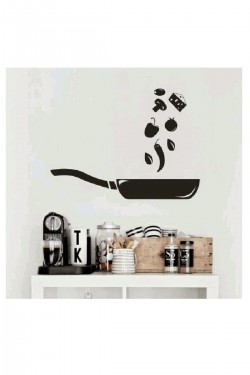 Ev Dekorasyon Cam Duvar Mutfak Yemek Çatal Kaşık Tencere Aşçı Mutfak Sticker