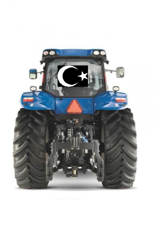 Traktör Arka Cam Türk Bayrağı Ay Yıldız 39x30cm Sticker Yapışkanlı Motor Tümosan Başak Case