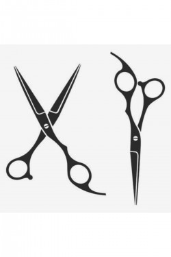 Kuaför Makas 2 Adet Işyeri Cam Sticker Güzel Kadın Makas Kesim Saç Berber Sticker