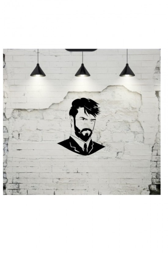 Takım Elbiseli Siluetlierkek Kuaförü Işyeri Cam Sticker Makas Kesim Saç Takım Elbiseli Siluetlierkek Kuaförü Işyeri Cam Sticker Makas Kesim Saç