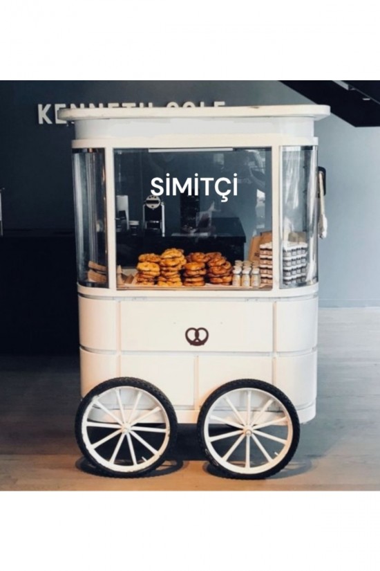 Simit Arabası Tatlı Arabası Yapışkan Simit Popaça Yazısı Sticker