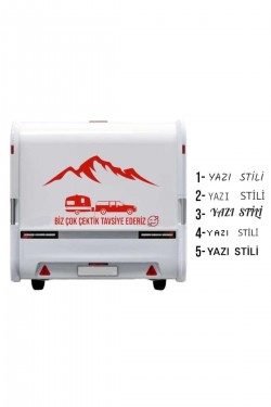 Çekme Karavan Motokaravan Sticker Camp Doğa Manzara Qraç