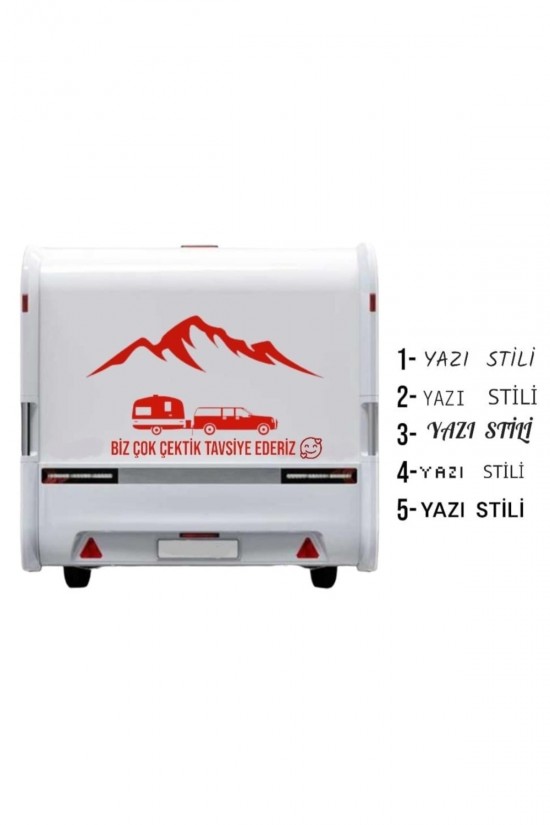 Çekme Karavan Motokaravan Sticker Camp Doğa Manzara Qraç