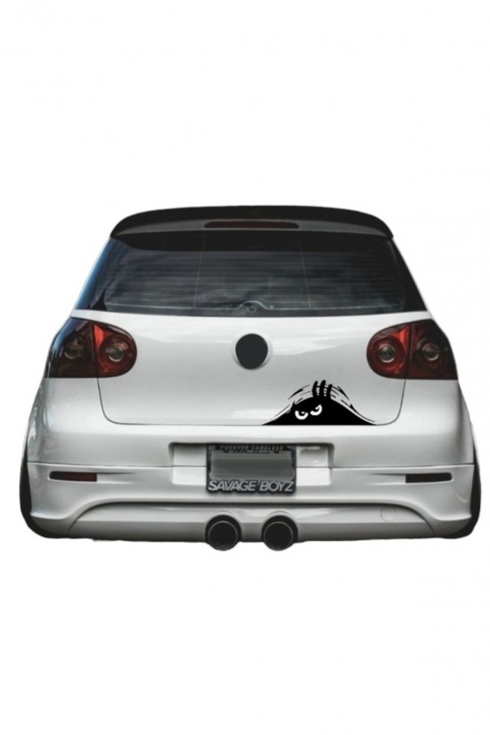 Araba Araç Bagaj Kapağı Sinirli Surat Sticker Yapışkan