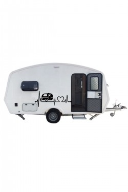 Karavan Stickerı Dağ, Doğa, Kalp, Nabız