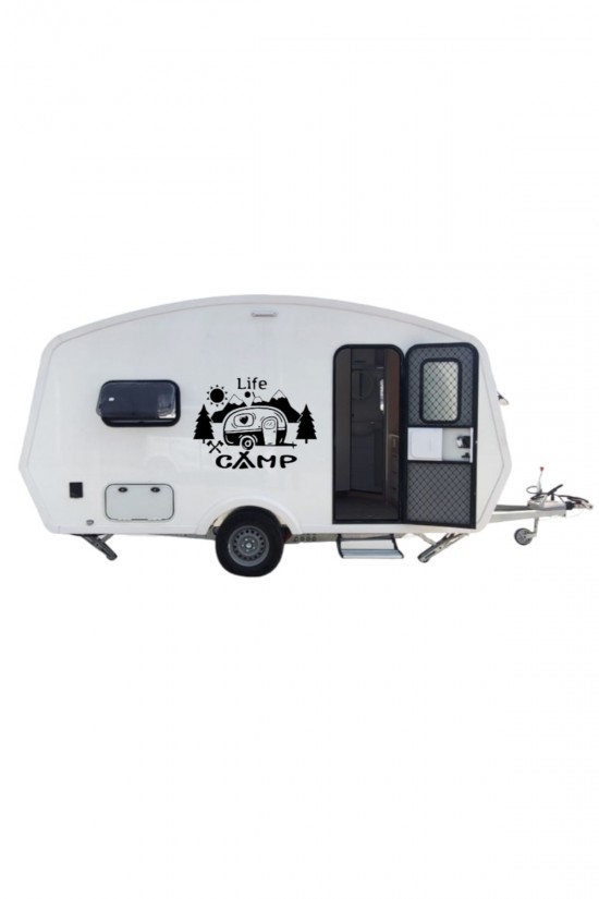 Karavan Camp Life Doğa Dağ Ağaç Güneş Sticker Yapışkan Karavan Camp Life Doğa Dağ Ağaç Güneş Sticker Yapışkan