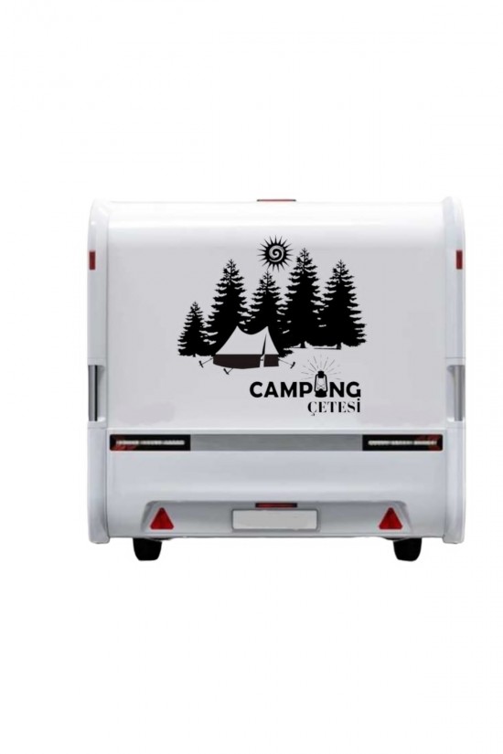 Karavan Campıng Çetesi Çadır Dağ Doğa Sticker Yapışkan Camp