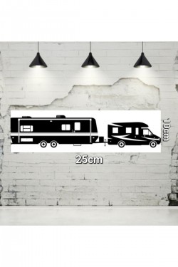 Çekme Karavan Motokaravan Kapsül Dağ Doğa Sticker Yapışkan Araç