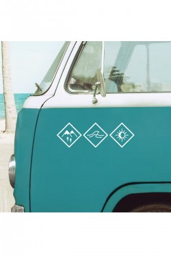 Karavan Kum Deniz Güneş Sticker