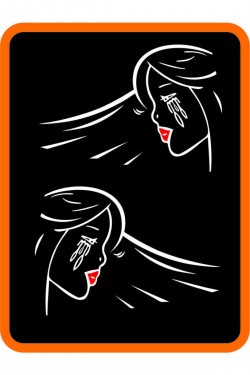 Ağlayan Kadın Ticari Araçlar Sağ-sol 2 Adet Takım Oto Sticker 30x20 Cm Beyaz