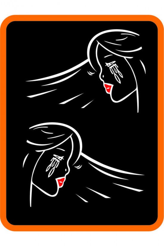 Ağlayan Kadın Ticari Araçlar Sağ-sol 2 Adet Takım Oto Sticker 30x20 Cm Beyaz