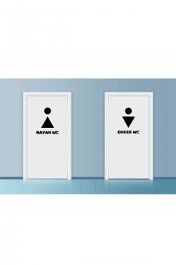 Wc Kapısı Man Ve Women Sıtıcker Kadın Erkek -bay Büyük Sticker Tuvalet