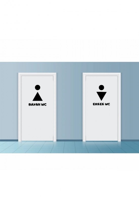 Wc Kapısı Man Ve Women Sıtıcker Kadın Erkek -bay Büyük Sticker Tuvalet