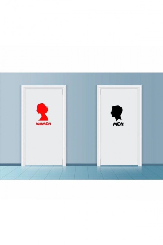 Wc Kapısı Man Ve Women Sıtıcker Kadın Erkek -bay Büyük Sticker Tuvalet