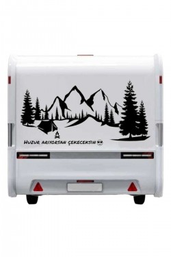 Huzur Arıyorsan Çekeceksin Karavan Kamp Sticker