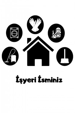 Temizlik Işyeri Camı Set Sticker Özel Işyeri Ismi Reklam Tanıtım