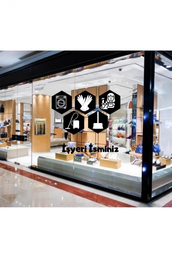Temizlik Beşgen Işyeri Camı Set Sticker Özel Işyeri Ismi Reklam Tanıtım Kuaför Araba Temizlik Beşgen Işyeri Camı Set Sticker Özel Işyeri Ismi Reklam Tanıtım Kuaför Araba
