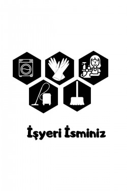 Temizlik Beşgen Işyeri Camı Set Sticker Özel Işyeri Ismi Reklam Tanıtım Kuaför Araba