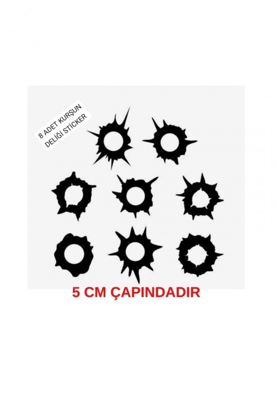 Kurşun Deliği Araba Oto Silah Tabanca Sticker