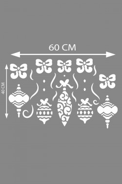 Yılbaşı Happy New Year Sticker Çıkartma Süsü Yeni Yıl Süsü Parti Cam Süsü Noel Ağacı Kar Tanesi