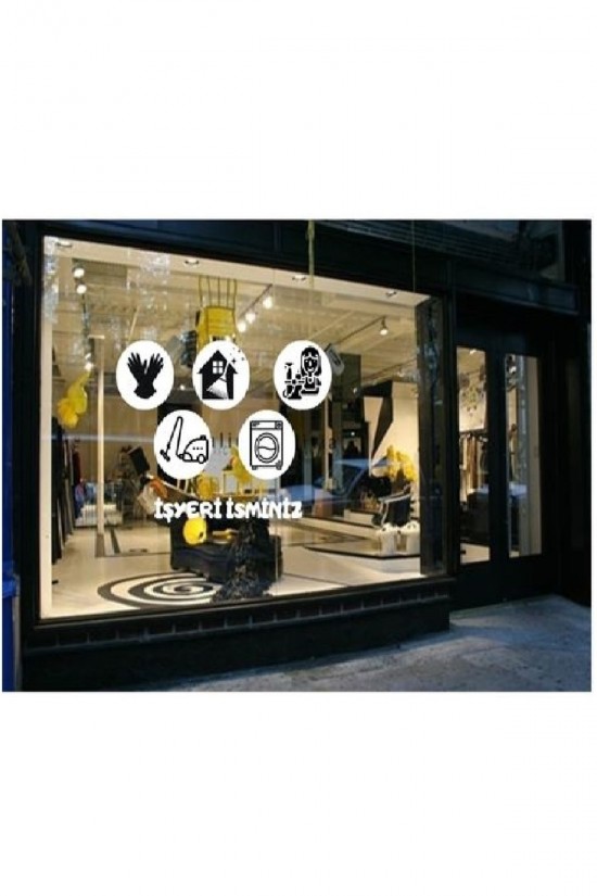 Işyeri Temizlik Tanıtım Reklam Set6 Cam Sticker