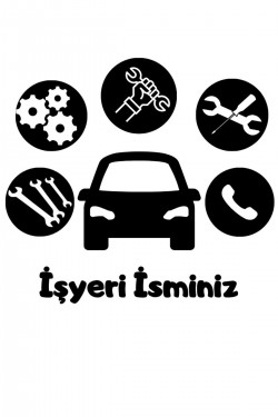 Tamir Işyeri Camı Set Sticker Özel Işyeri Ismi Reklam Tanıtım Anahtar Araba