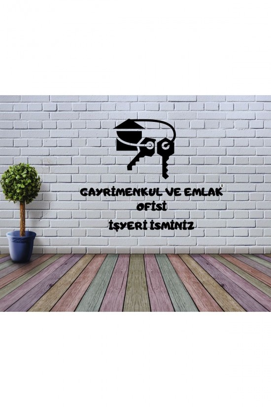 EMLAK EV-ANAHTAR İSME ÖZEL İŞYERİ STİCKER reklam tanıtım anahtar EV araba