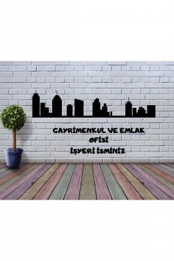 EMLAK ŞEHİR İSME ÖZEL İŞYERİ STİCKER reklam tanıtım anahtar EV araba