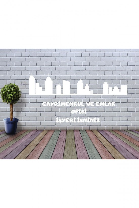 EMLAK ŞEHİR İSME ÖZEL İŞYERİ STİCKER reklam tanıtım anahtar EV araba