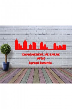 EMLAK ŞEHİR İSME ÖZEL İŞYERİ STİCKER reklam tanıtım anahtar EV araba