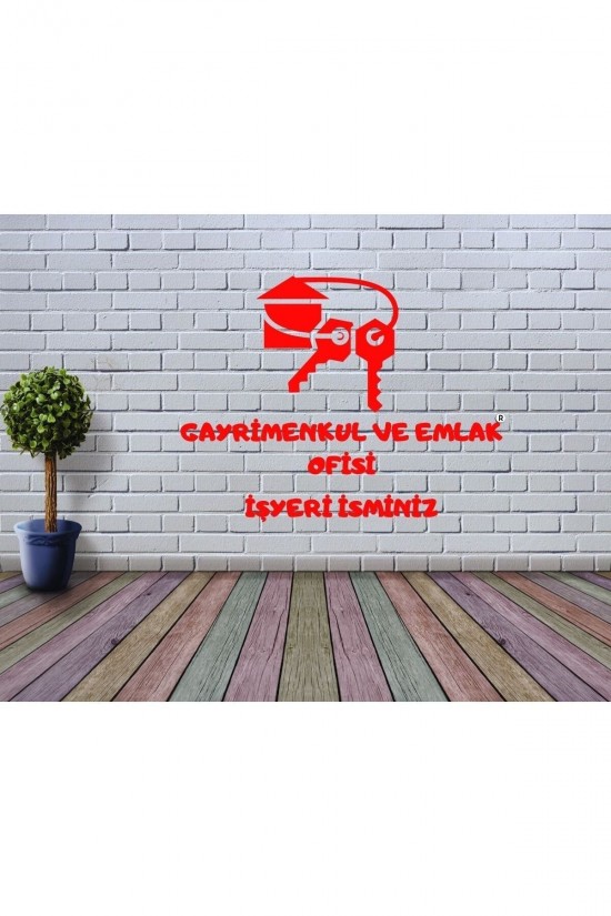 EMLAK EV-ANAHTAR İSME ÖZEL İŞYERİ STİCKER reklam tanıtım anahtar EV araba