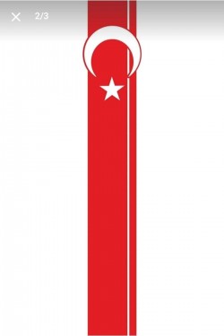 Ay yıldız kaput şerit oto sticker kırmızı