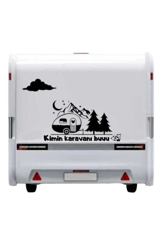 Kimin Karavanı Buuu :) Karavan Kamp Sticker 100x60 cm