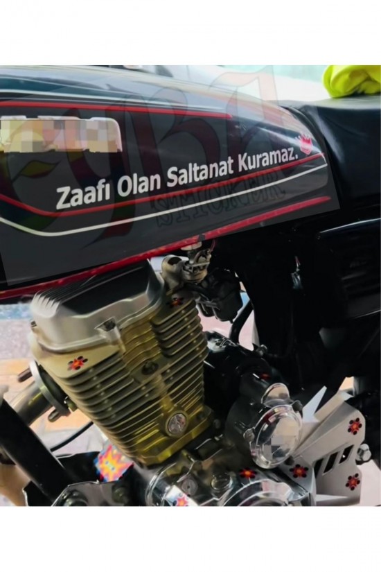 Zaafı Olan Saltanat Kuramaz. Motorsiklet yazı sticker araç arkası