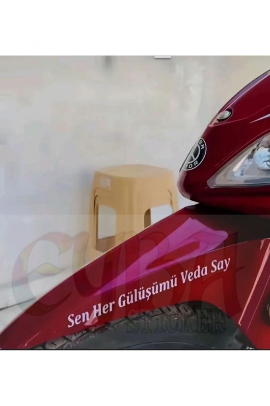 Sen Her Gülüşümü Veda Say motorsiklet yazı sticker araç arkası