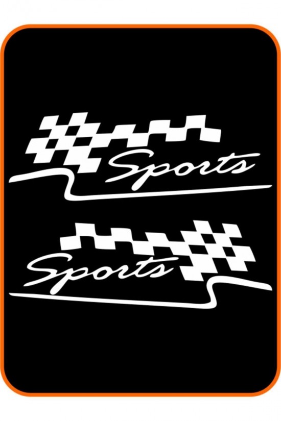 Damalı Sport Oto Sticker  sağ sol takım