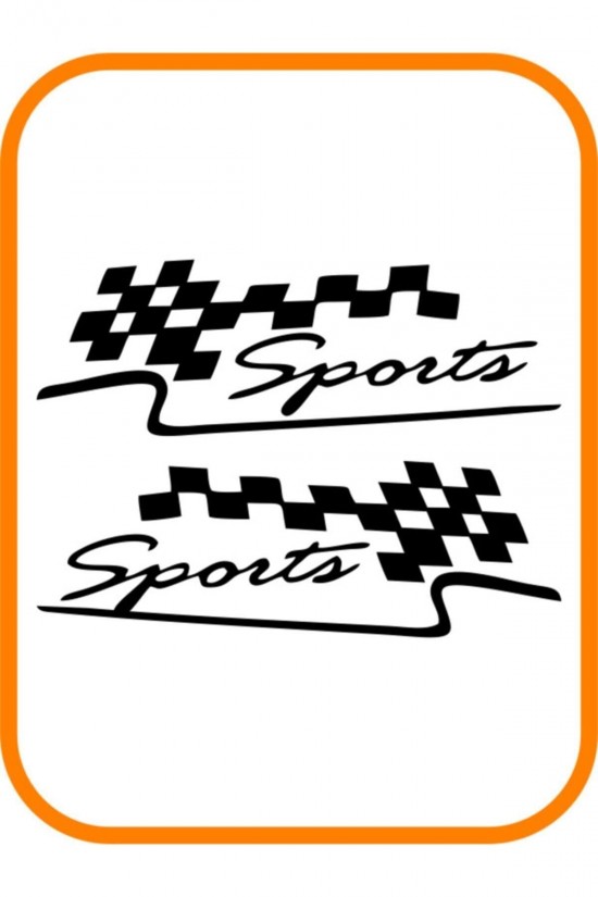 Damalı Sport Oto Sticker  sağ sol takım